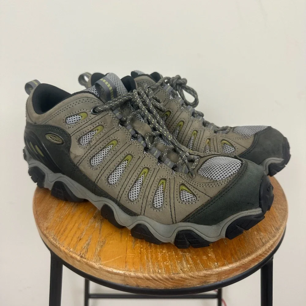 Oboz Sawtooth II Low Mens US 11.5 Hiking Shoes Gray Nubuck Leather Lace Up